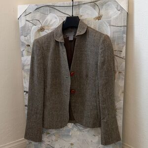 Wool Blend Brown Women's Tailored Jacket
